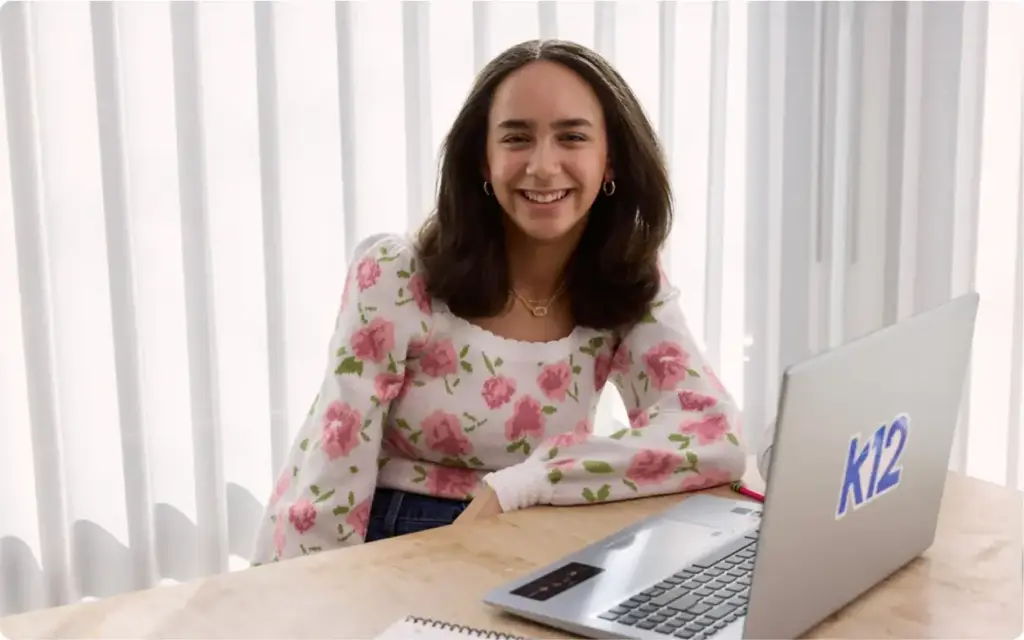 Student with her laptop