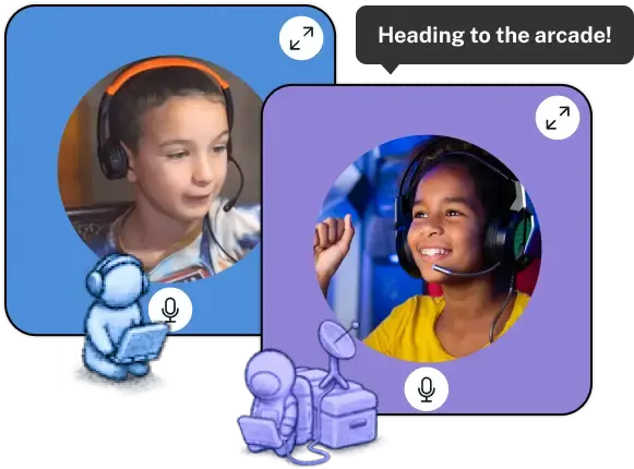 Students playing videogames online